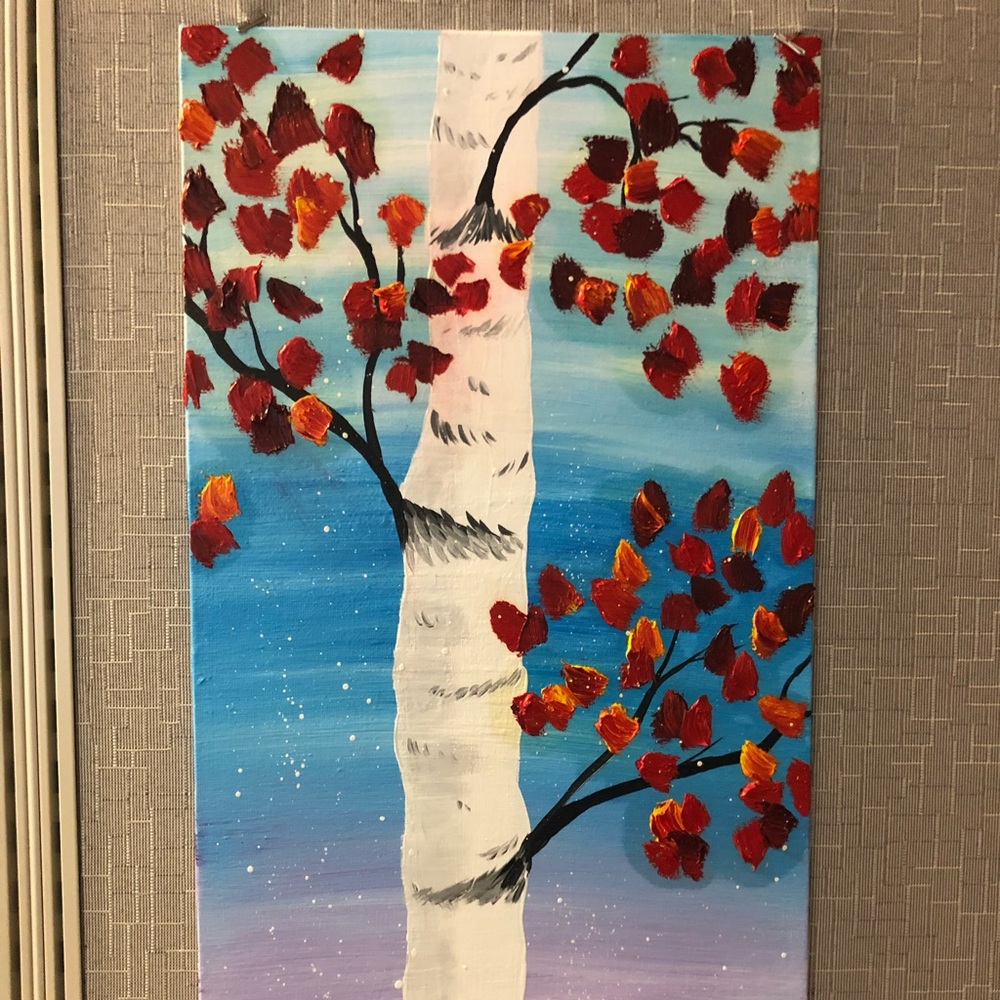10x20 Red Birch Acrylic Painting